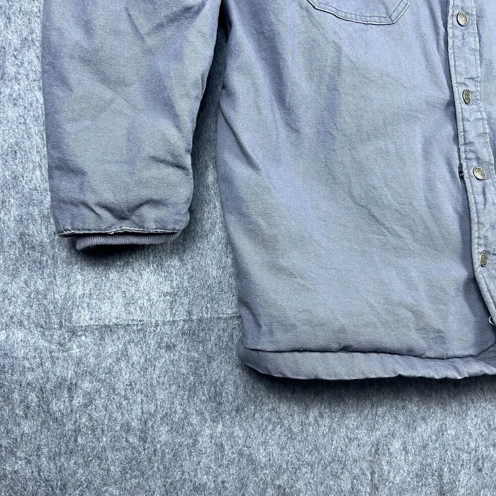 Wrangler Workwear Men's Jacket Hooded Light Grey Chore Coat Canvas Sz L (42-44)